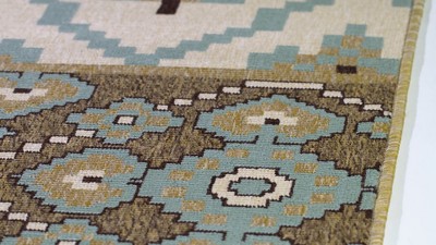 Veranda Chic Black & Beige Floral Square Outdoor Rug - 6'7"