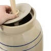 Martinez Pottery Butter Churn, Hand-Turned Stoneware Dasher-Style Churn, Natural Stone Color with Blue Stripes - 4 of 4