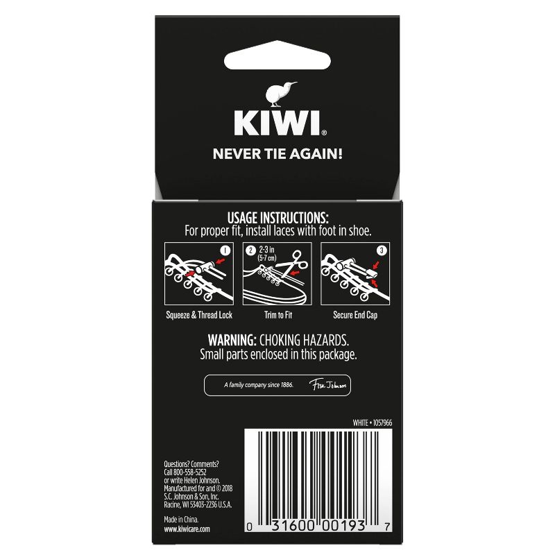 KIWI Sneaker No Tie Shoe Laces - White 1 pair, 3 of 7