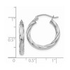 Black Bow Jewelry 3.25mm x 20mm Polished 14k White Gold Twisted Round Hoop Earrings - 4 of 4