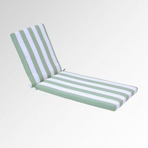 Cabana Stripe Outdoor Chaise Cushion Green - Threshold