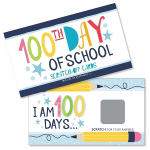 Big Dot of Happiness Happy 100th Day of School - 100 Days Party Game Scratch Off Cards - 22 Count - 1 of 4
