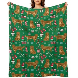 Retriever dog christmas Christmas Throw Blanket Soft Fleece Christmas Blanket Cozy Flannel Throw for Couch Bed 30x40 inches - 1 of 1