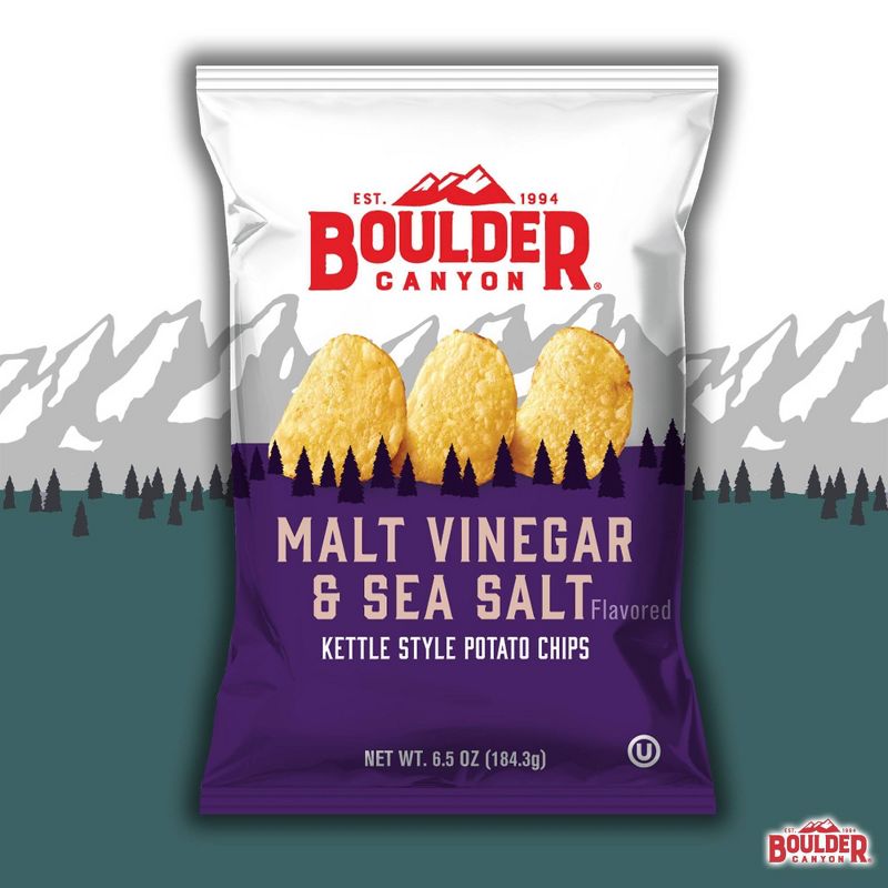 Boulder Canyon Malt Vinegar &#38; Sea Salt Kettle Style Potato Chips - 6.5oz, 4 of 6