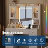 Makeup Vanity Desk with Mirror and Lights, 3 Light Modes Large Makeup Vanity Table with Charging Station White - 4 of 4