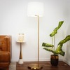 GDFStudio Susan Modern 61" Brass Floor Lamp with Drum-shaped Linen Shade - 2 of 4