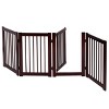 Costway 30'' Configurable Folding Free Standing 4 Panel Wood Pet Dog Safety Fence w/ Gate - 2 of 4