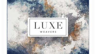 Luxe Weavers Blue Abstract 2x3 Synthetic Area Rug