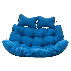 LeisureMod Modern Upholstered 2 Person Hanging Egg Swing Cushion with Headrest Large Breathable Folding Cushion - 1 of 4