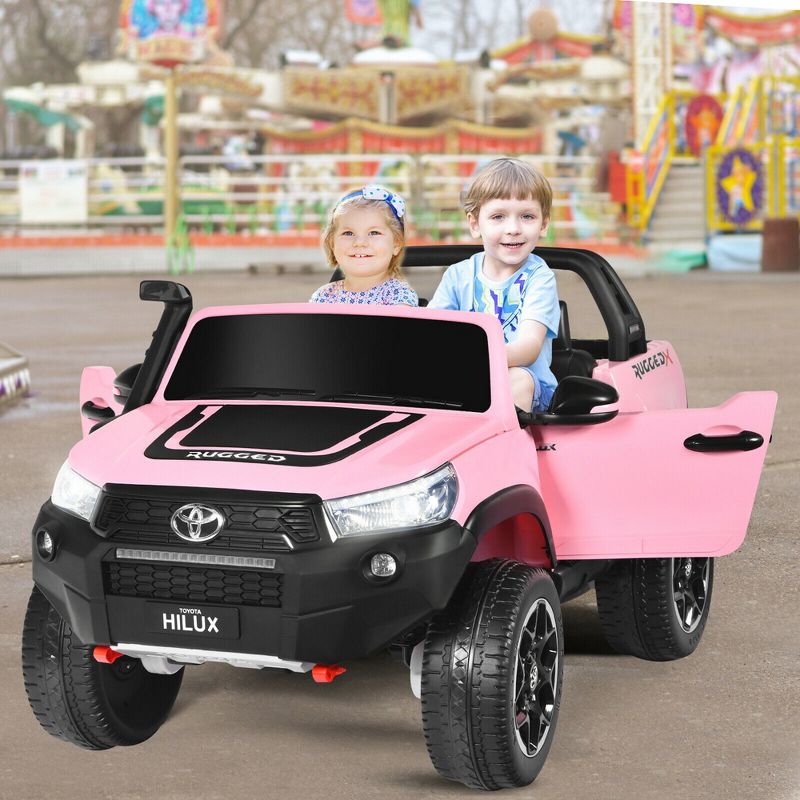Costway 2x12V Licensed Toyota Hilux Ride On Truck Car 2-Seater 4WD w/ Remote Control, 3 of 10