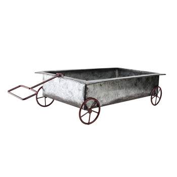 Allstate Floral 16.25" Gray Iron Wagon Display Piece
