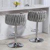 360°Swivel Bar Stools Set of 2, Adjustable Counter Height Bar Chairs with Woven Back & Footrest,for Kitchen Island, Cafe, Pub - 4 of 4