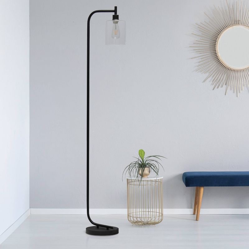 Modern Iron Lantern Floor Lamp with Glass Shade - Simple Designs, 5 of 11