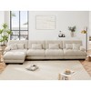 DOMETOUR Free Combination, Modular Sectional Sofa,L Shaped Couch for Living Room, 4-Seater Comfy Cloud Couch with Convertible Ottoman,Chenille - 2 of 4