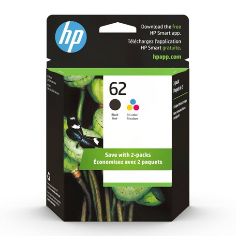HP 62 Twin Pack - pack de 2 - noir, tricolore à base de colorant
