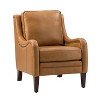 Regina 27.56" Wide Genuine Leather Armchair with Removable Cushions and English Arms  | ARTFUL LIVING DESIGN - 2 of 4