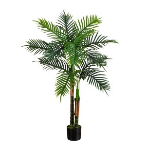 Nearly Natural 4-ft UV Resistant Artificial Double Robellini Palm Tree (Indoor/Outdoor) - 1 of 1