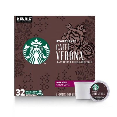 Starbucks Dark Roast K-Cup Coffee Pods — Caffè Verona for Keurig Brewers — 1 box (32 pods)