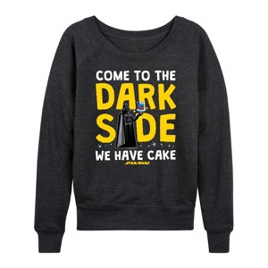 Women's - Star Wars - Come To The Dark Side Lightweight French Terry Wide Neck Long Sleeve Shirt - 1 of 4