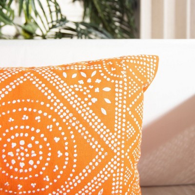 Valenti Bohemian Orange Cotton Rectangular Pillow