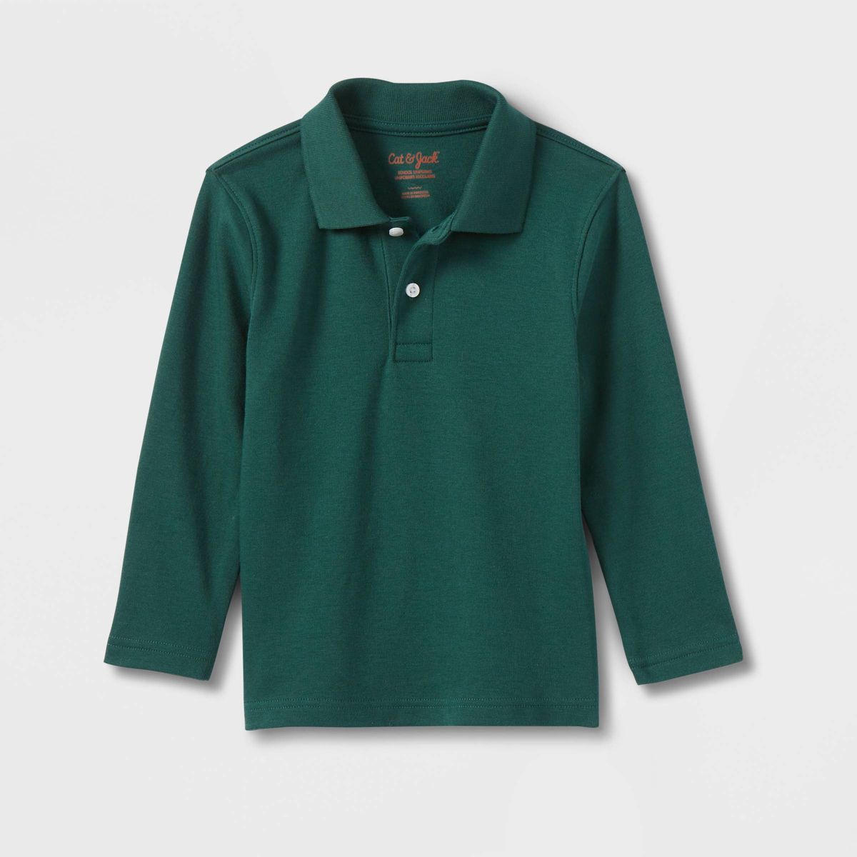 Toddler Boys' Long Sleeve Interlock Uniform Polo Shirt - Cat & Jack™ - thumbnail 7