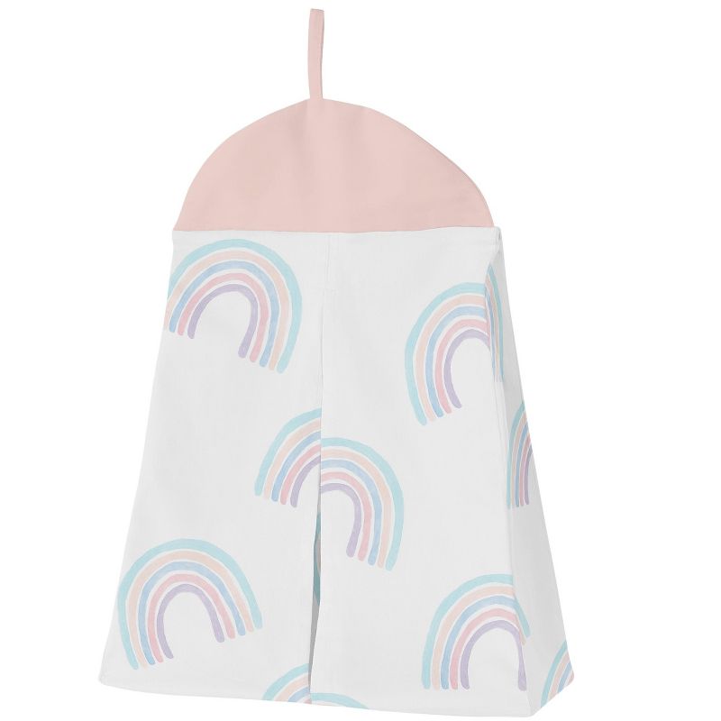 Sweet Jojo Designs Girl Baby Crib Bedding Set - Rainbow Pink and Blue 4pc, 6 of 8