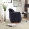 CAVINAS Chenille Swivel Accent Chair with Curved Backrest and Wooden Base,Modern Upholstered Living Room Chairs,Reading Chairs for Living Room - 4 of 4