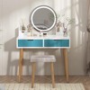 Vanity Desk, Makeup Table with Stool and Drawers, Makeup Vanity Desk with Light, for Living Room, Bedroom, Powder Room, White - 3 of 4