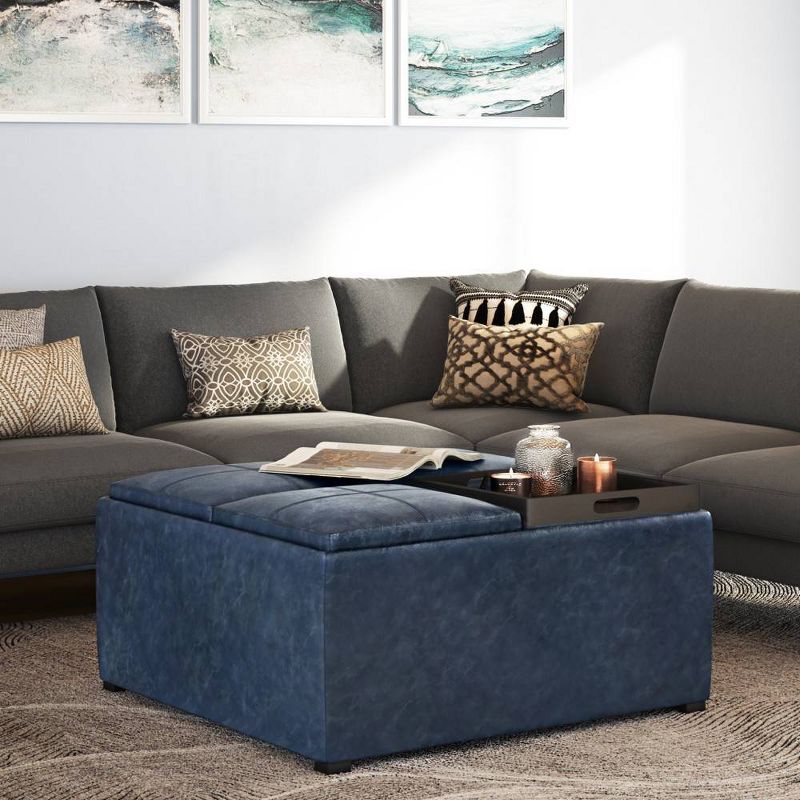 Franklin Square Coffee Table Storage Ottoman and benches - WyndenHall, 4 of 14
