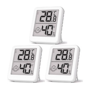 DSVIMOY Weather Thermometer Digital Indoor Humidity and Temperature Monitor for Living Spaces, White, 3.11"*2.76"*0.75" - 1 of 4