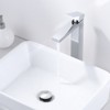 WOWOW Single Handle Single Hole High Arc Bathroom Faucet with Supply Line Included in Brushed Nickel - 4 of 4