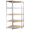 VidaXL 5-Layer Corner Shelf Silver Steel&Engineered Wood - 2 of 4