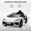 12V Kids Ride On Car, Sports Licensed Corvette Electric Car Toy for Toddles, with Remote Control, Visual Dashboard, LED Lights, Music, for Kids 3-10 - 2 of 4