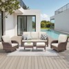 Buenhomino Patio Wicker Chairs Swivel Rocker Outdoor Rocking Chairs Set - 3 of 4