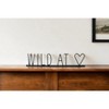 HomeRoots 24" Black and Brown Metal And Wood Wild At Heart Tabletop Sign - 2 of 4