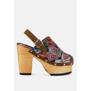 Mural Tapestry Handcrafted Clogs - 1 of 4