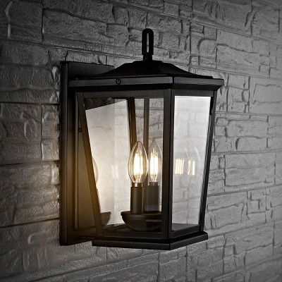 Elegant Morla Black Iron Outdoor Wall Lantern