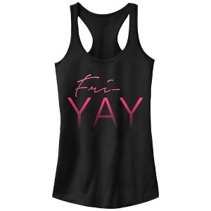 Juniors Womens CHIN UP Yay Friday Racerback Tank Top - 1 of 4