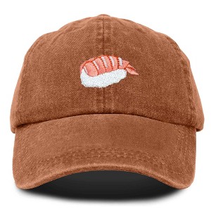 Dalix Shrimp Nigiri Embroidered Sushi Cotton Dad Hat Baseball Cap Adjustable Womens - 1 of 4