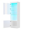 YOOCOZZ High Gloss Storage Cabinet with LED Lights,Acrylic Door,Open Countertop and Tempered Glass Shelves - 4 of 4