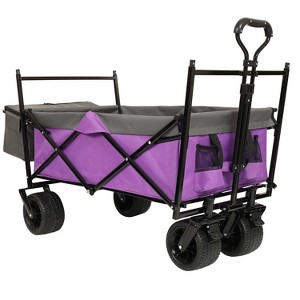 VYNXARIA 480Lbs Collapsible Wagon with Canopy,Wagon Stroller with 7" All-Terrain Wheels, Lightweight Foldable Wagon, Large Capacity£¬Purple - 1 of 4