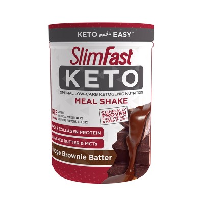 SlimFast Keto Meal Replacement Powder - Fudge Brownie Batter - 13.4oz