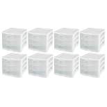 Sterilite ClearView Compact Stacking 3 Drawer Storage Organizer System for Crafting Supplies, Home Office, or Dorm Room