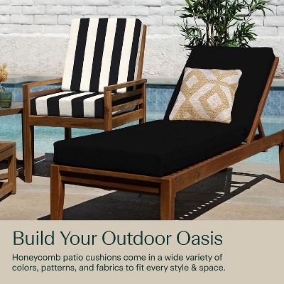 Sunbrella Canvas Black Outdoor Chaise Lounge Cushion