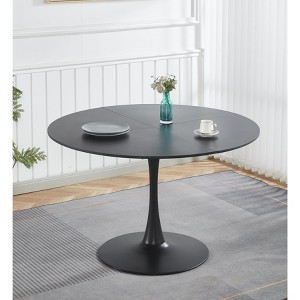 Sapphtopaz Tulip Dining Table Kitchen Table Round Dining Table Tulip-style Bar Table with Pedestal Base for Kitchen, Small Spaces, Black - 1 of 4