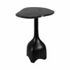 Modern Contemporary Accent Table with Marble Top and Sculpted Stone Aluminum Metal Base - 2 of 4