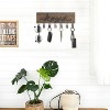 LunaLulinlk Multi Use 7 Wall Key Holder Hooks, Paulownia Wood Board Metal - 3 of 4