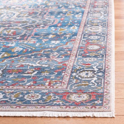 Blue and Ivory Synthetic 8' x 10' Rectangular Area Rug