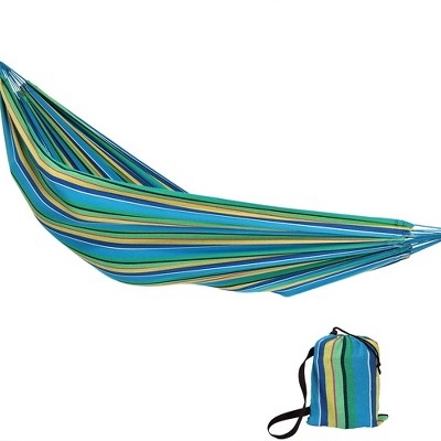  Sea Grass Jumbo Hanging Rope Hammock Chair Swing - Green/Blue/Yellow - Sunnydaze Decor 