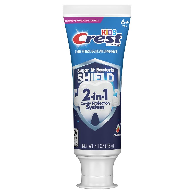 Crest Kids Sugar &#38; Bacteria Shield Toothpaste, Strawberry Flavor, 4.1oz, 4 of 12